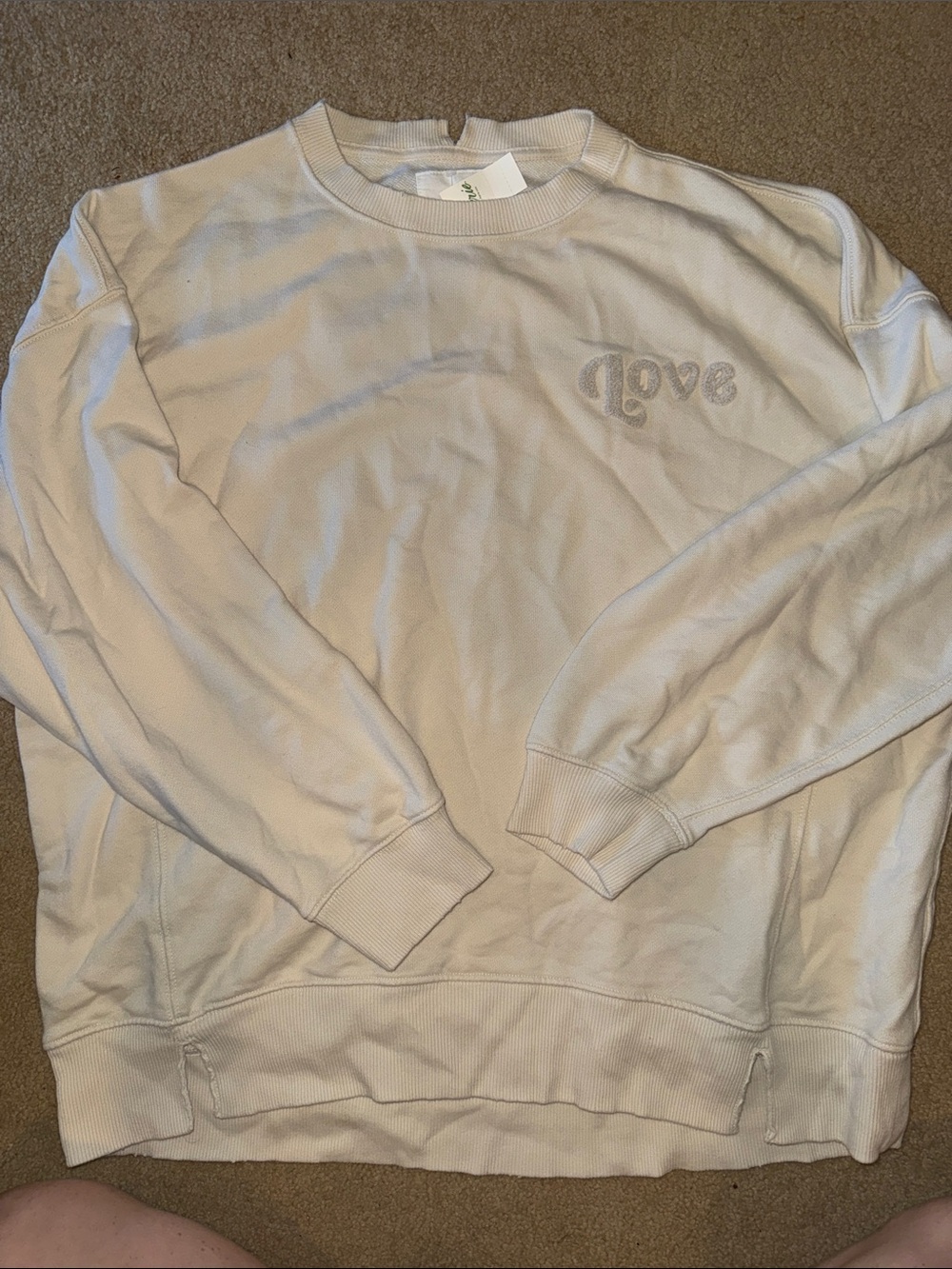 Aerie NWT - love beige crew sweatshirt